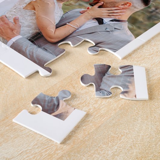 4枚の写真のコラージュ結婚を作成 ジグソーパズル (側面)