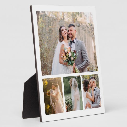 4枚の写真のコラージュ結婚を作成 フォトプラーク (側面)