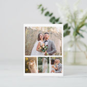 4枚の写真のコラージュ結婚を作成 ポストカード (スタンド正面)