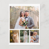 4枚の写真のコラージュ結婚を作成 ポストカード (正面)