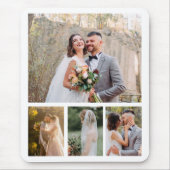 4枚の写真のコラージュ結婚を作成 マウスパッド (正面)