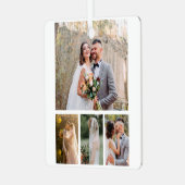 4枚の写真のコラージュ結婚を作成 メタルオーナメント (正面左)