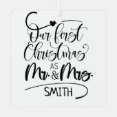 4枚の写真のコラージュ結婚を作成 メタルオーナメント (裏面)