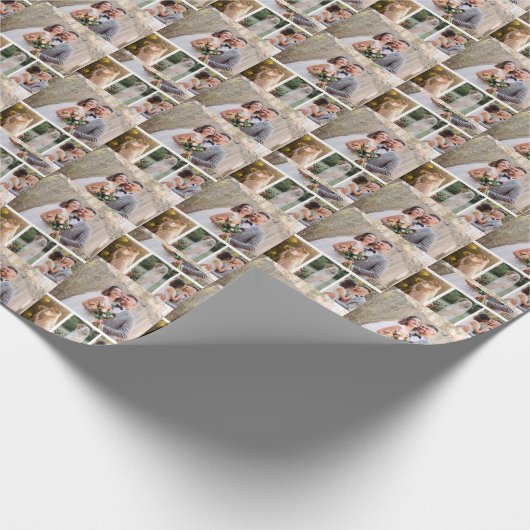 4枚の写真のコラージュ結婚を作成 ラッピングペーパー (角)