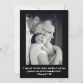 4枚の写真のコラージュ縦 – 誕生のお知らせ 案内状 (裏面)