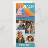 4枚の写真のコラージュ - アメリカ250周年記念 キャピトルドーム 招待状 (正面/裏面)