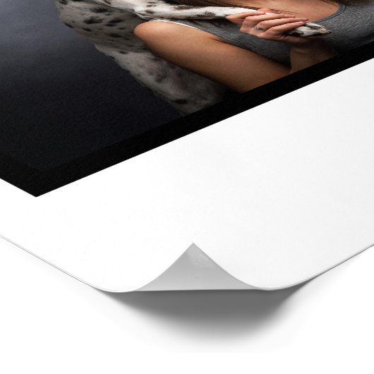 4枚の写真のコラージュ - オーダーメイドのペット家族の思い出 ポスター (角)