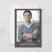 4枚の写真のコラージュ グレー 3x5- 卒業のお知らせ 招待状 (裏面)