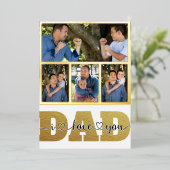 4枚の写真のコラージュ 父 子供の写真 愛してるよ お父さん 箔シーズンカード (立ち正面)
