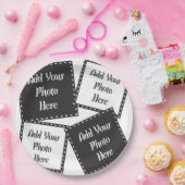 4枚の写真のパーソナライズ紙プレート ペーパープレート (パーティー)