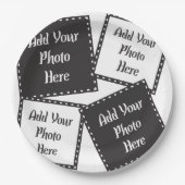 4枚の写真のパーソナライズ紙プレート ペーパープレート (正面)