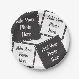 4枚の写真のパーソナライズ紙プレート ペーパープレート