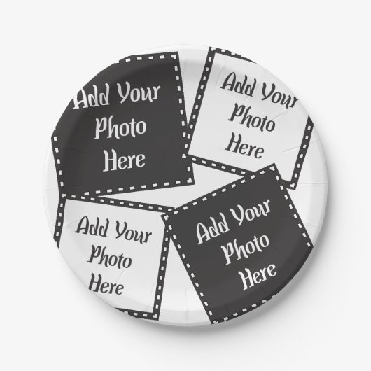 4枚の写真のパーソナライズ紙プレート ペーパープレート (正面)