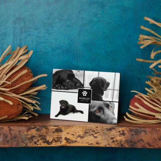 4枚の写真のペットメモリアル | 追悼記念品 フォトプラーク (側面)