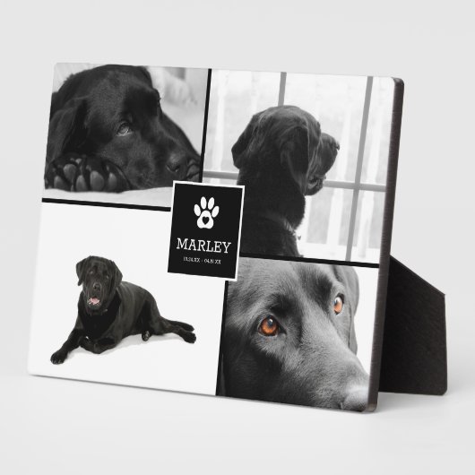 4枚の写真のペットメモリアル | 追悼記念品 フォトプラーク (側面)