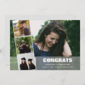 4枚の写真の卒業おめでとうのコラージュ シーズンカード (正面/裏面)