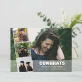 4枚の写真の卒業おめでとうのコラージュ シーズンカード (スタンド正面)