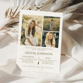 4枚の写真の卒業式パーティー発表 案内状