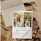 4枚の写真の卒業式パーティー発表 案内状