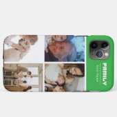 4枚の写真の家族フォトコラージュ グリーン Case-Mate iPhoneケース (裏面(横))