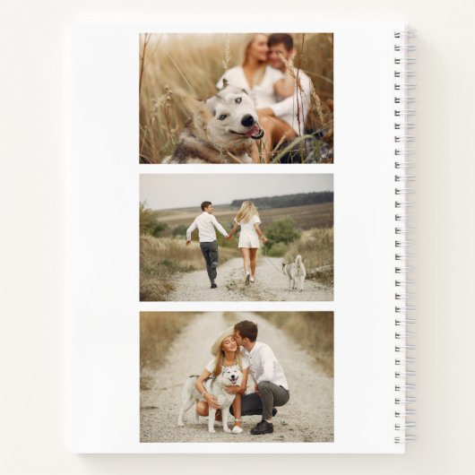 4枚の写真の植物性モノグラムギャラリー ノートブック (裏面)