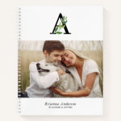 4枚の写真の植物性モノグラムギャラリー ノートブック (正面)