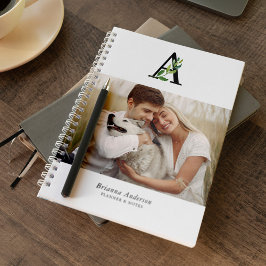 4枚の写真の植物性モノグラムギャラリー ノートブック