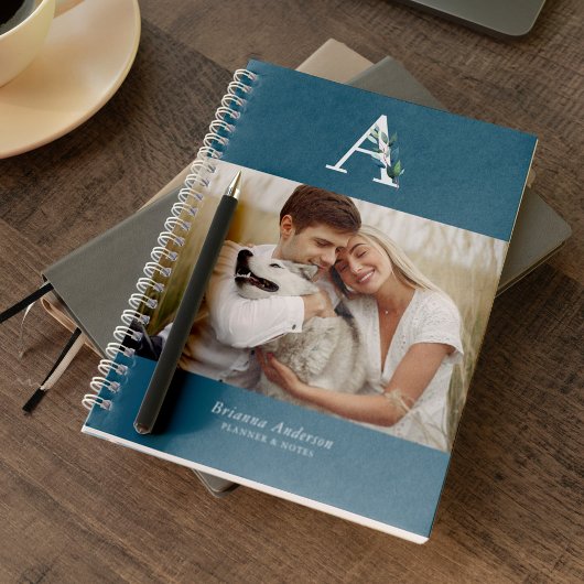 4枚の写真の植物性モノグラムギャラリー ノートブック