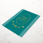 4枚の写真の結婚アナウンスカードの追加 箔シーズンカード (回転した状態)