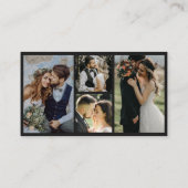 4枚の写真の結婚式コラージュ写真家QRコード 名刺 (裏面)