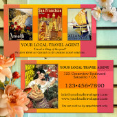 4枚の写真の色はっきりした付きポートフォリオ旅行 名刺