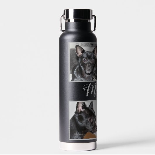 4枚の写真をカスタマイズ |ブラックウォーターボトル ウォーターボトル (正面)