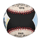 4枚の写真をパパしてありカスタムがとう 野球ボール (裏面)