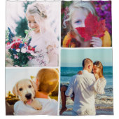 4枚の写真を丸めたフレームシャワーカーテン シャワーカーテン (正面)