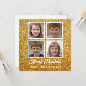 4枚の写真を作成する家族のクリスマス カード (正面/裏面インサイチュ)