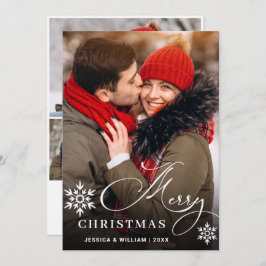 4枚の写真を使ったモダンなクリスマスグリーティング シーズンカード