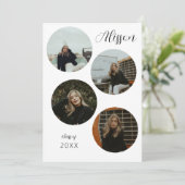 4枚の写真を使った卒業のお知らせ 招待状 (スタンド正面)