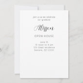 4枚の写真を使った卒業のお知らせ 招待状 (裏面)