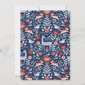 4枚の写真を使った楽しいホリデー ノルディックパターン クリスマスカード カード (裏面)