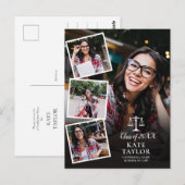 4枚の写真を使った法科大学院卒業パーティー招待状 ポストカード (正面/裏面)