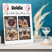 4枚の写真を使った犬のカラーコラージュ - オーダーメイドの思い出 フォトプラーク (側面)