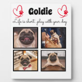 4枚の写真を使った犬の首輪コラージュ - オーダーメイドの思い出 フォトプラーク (正面)