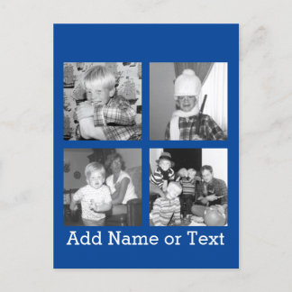 4枚の写真を含むInstagramコラージュの作成 – 青 ポストカード