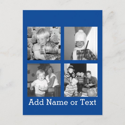 4枚の写真を含むInstagramコラージュの作成 – 青 ポストカード (正面)