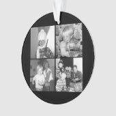4枚の写真を含むInstagramコラージュの作成-黒 オーナメント (正面)