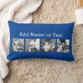 4枚の写真を含むInstagramコラージュを作成します-青 ランバークッション (ブランケット)