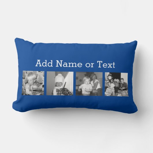 4枚の写真を含むInstagramコラージュを作成します-青 ランバークッション (正面)