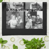 4枚の写真を含むInstagramコラージュを作成します-黒 キッチンタオル (折り畳み)