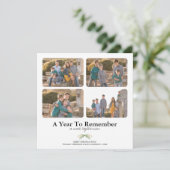 4枚の写真を思い出すミニマルための年クリスマス カード (スタンド正面)