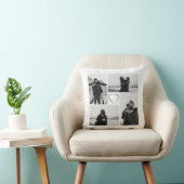 4枚の写真を組み合わせたウェディングアニバーサリー名前と日付 クッション (椅子)